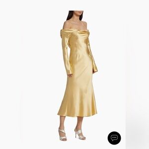 $4490 Danielle Frankel Noa Crepe Satin Midi-Dress size 6